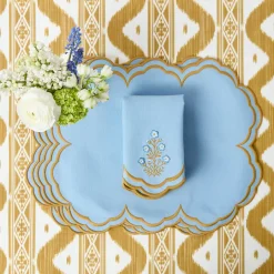 Summer Table Linen | Napkins<Mrs. Alice Serena Blue Carnation Napkins (Set of 4)