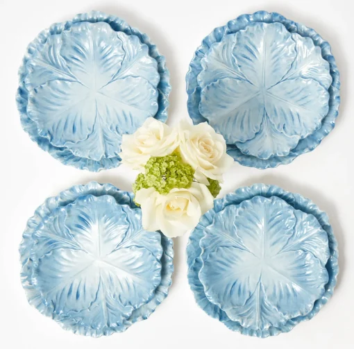Summer Crockery | Crockery Sets<Mrs. Alice Serena Cabbage Dinner & Starter Plates (Set of 8)