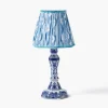 Rechargeable Table Lamps | For Her<Mrs. Alice Serena Chinoiserie Rechargeable Lamp with Blue Ikat Shade (18cm)