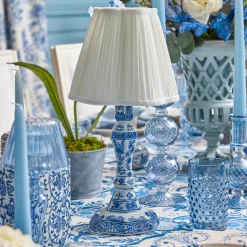Rechargeable Table Lamps | For Her<Mrs. Alice Serena Chinoiserie Rechargeable Lamp with Cream Shade (18cm)