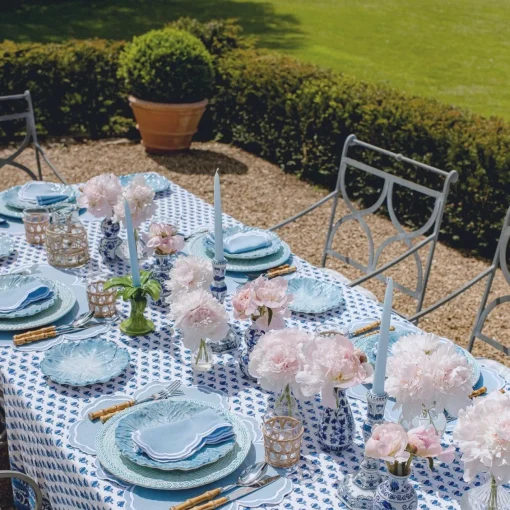 Table Linen Sets | Mrs. Alice Monogram<Mrs. Alice Serena Cornflower Blue Placemats & Napkins (Set of 4)