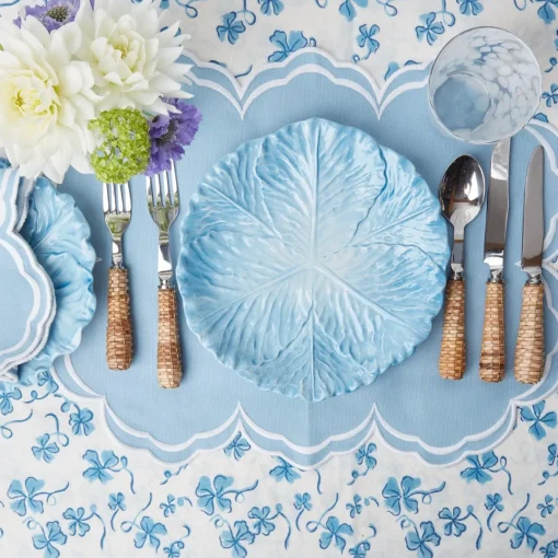 Table Linen Sets | Mrs. Alice Monogram<Mrs. Alice Serena Cornflower Blue Placemats & Napkins (Set of 4)