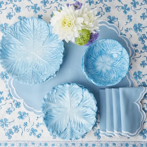 Table Linen Sets | Mrs. Alice Monogram<Mrs. Alice Serena Cornflower Blue Placemats & Napkins (Set of 4)