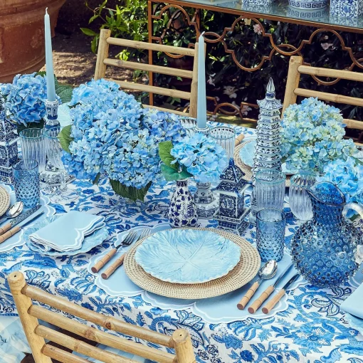 Table Linen Sets | Mrs. Alice Monogram<Mrs. Alice Serena Cornflower Blue Placemats & Napkins (Set of 4)