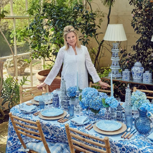 Table Linen Sets | Mrs. Alice Monogram<Mrs. Alice Serena Cornflower Blue Placemats & Napkins (Set of 4)