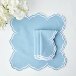 Table Linen Sets | Mrs. Alice Monogram<Mrs. Alice Serena Cornflower Blue Placemats & Napkins (Set of 4)