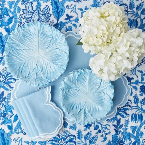 Table Linen Sets | Mrs. Alice Monogram<Mrs. Alice Serena Cornflower Blue Placemats & Napkins (Set of 4)
