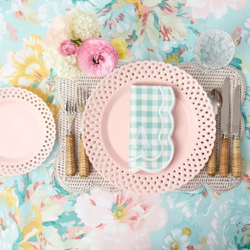 Summer Table Linen | Napkins<Mrs. Alice Serena Duck Egg Blue Gingham Napkins (Set of 4)