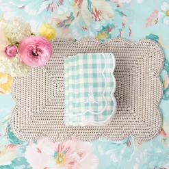 Summer Table Linen | Napkins<Mrs. Alice Serena Duck Egg Blue Gingham Napkins (Set of 4)