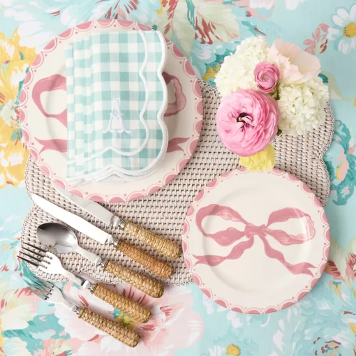 Summer Table Linen | Napkins<Mrs. Alice Serena Duck Egg Blue Gingham Napkins (Set of 4)