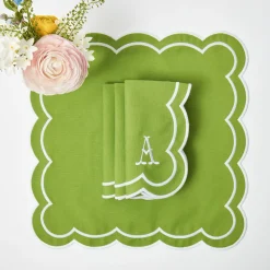 Napkins | Mrs. Alice Monogram<Mrs. Alice Serena Green Appliqué Napkins (Set of 4)