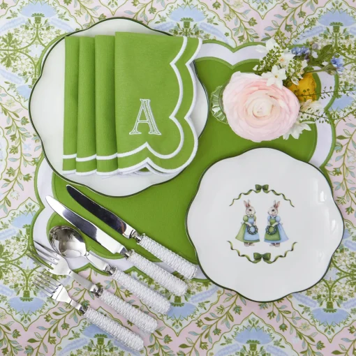 Napkins | Mrs. Alice Monogram<Mrs. Alice Serena Green Appliqué Napkins (Set of 4)