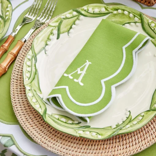 Napkins | Mrs. Alice Monogram<Mrs. Alice Serena Green Appliqué Napkins (Set of 4)