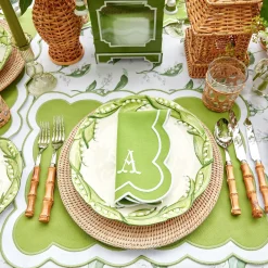 Napkins | Mrs. Alice Monogram<Mrs. Alice Serena Green Appliqué Napkins (Set of 4)