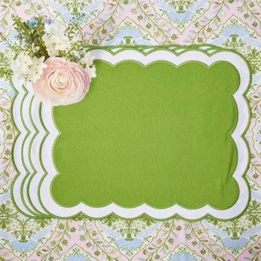 Placemats<Mrs. Alice Serena Green Appliqué Placemats (Set of 4)