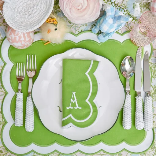 Table Linen Sets | Mrs. Alice Monogram<Mrs. Alice Serena Green Appliqué Placemats & Napkins (Set of 4)