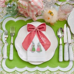 Placemats<Mrs. Alice Serena Green Appliqué Placemats (Set of 4)