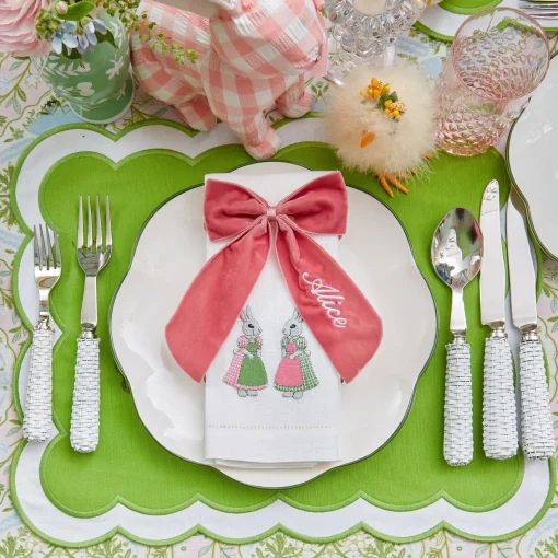 Placemats<Mrs. Alice Serena Green Appliqué Placemats (Set of 4)