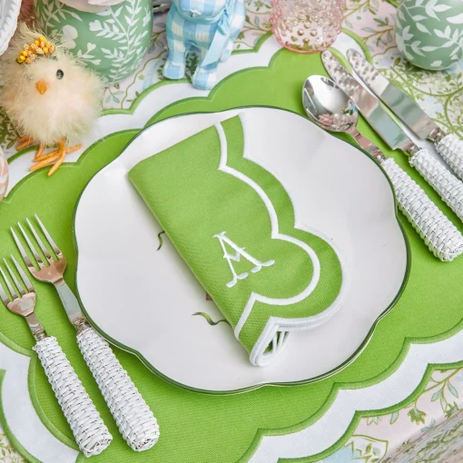 Table Linen Sets | Mrs. Alice Monogram<Mrs. Alice Serena Green Appliqué Placemats & Napkins (Set of 4)