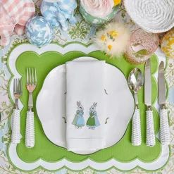 Placemats<Mrs. Alice Serena Green Appliqué Placemats (Set of 4)