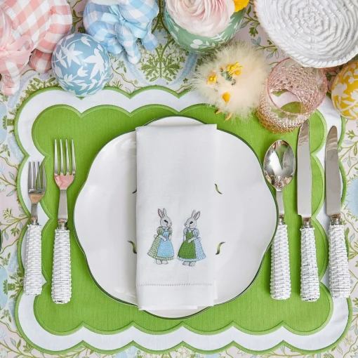 Placemats<Mrs. Alice Serena Green Appliqué Placemats (Set of 4)