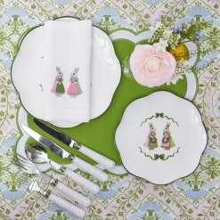 Placemats<Mrs. Alice Serena Green Appliqué Placemats (Set of 4)