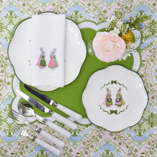 Placemats<Mrs. Alice Serena Green Appliqué Placemats (Set of 4)