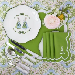 Placemats<Mrs. Alice Serena Green Appliqué Placemats (Set of 4)