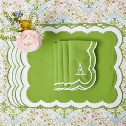 Table Linen Sets | Mrs. Alice Monogram<Mrs. Alice Serena Green Appliqué Placemats & Napkins (Set of 4)