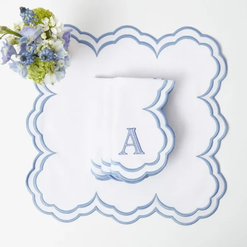 Table Linen Sets | Mrs. Alice Monogram<Mrs. Alice Serena White Placemats & Napkins (Set of 4)