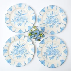 Dinner Plates | Crockery Sets<Mrs. Alice Seville Blue Gardênia Dinner Plate (set of 4)