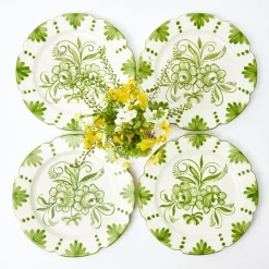 Dinner Plates | Crockery Sets<Mrs. Alice Seville Green Gardênia Dinner Plates (Set of 4)