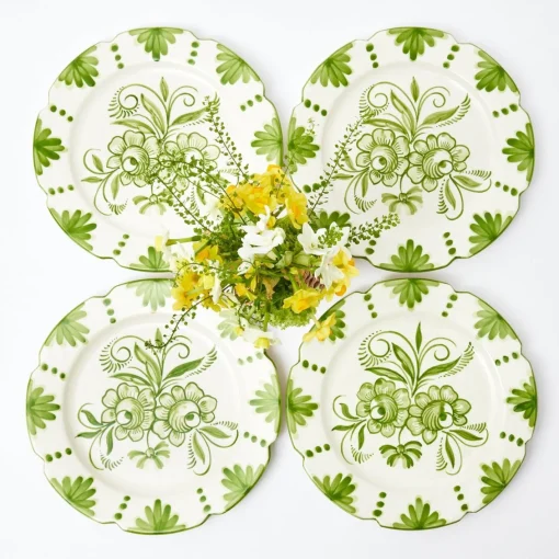 Dinner Plates | Crockery Sets<Mrs. Alice Seville Green Gardênia Dinner Plates (Set of 4)