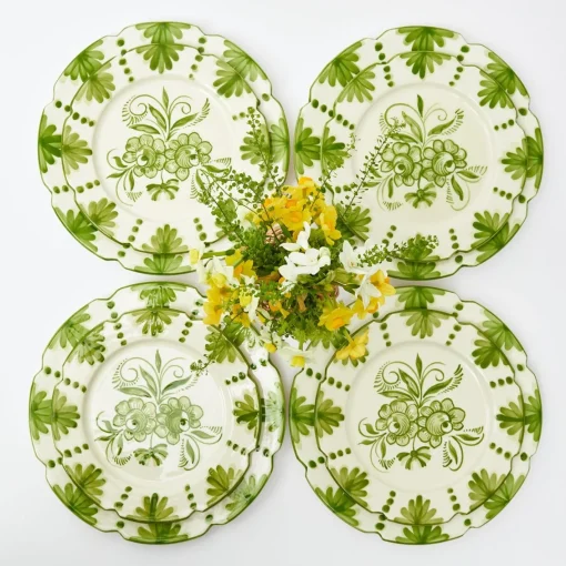 Crockery Sets<Mrs. Alice Seville Green Gardênia Dinner & Starter Plates (Set of 8)