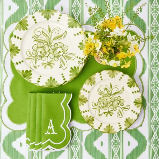 Crockery Sets<Mrs. Alice Seville Green Gardênia Dinner & Starter Plates (Set of 8)