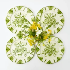 Starter Plates | Crockery Sets<Mrs. Alice Seville Green Gardênia Starter Plates (Set of 4)