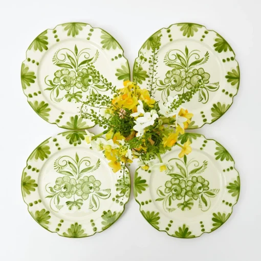 Starter Plates | Crockery Sets<Mrs. Alice Seville Green Gardênia Starter Plates (Set of 4)