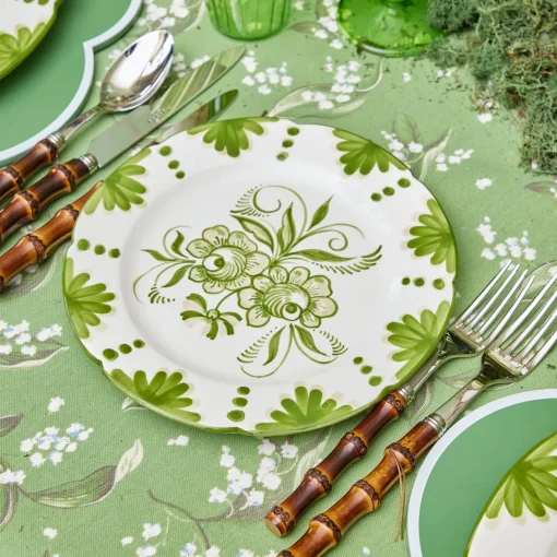 Starter Plates | Crockery Sets<Mrs. Alice Seville Green Gardênia Starter Plates (Set of 4)