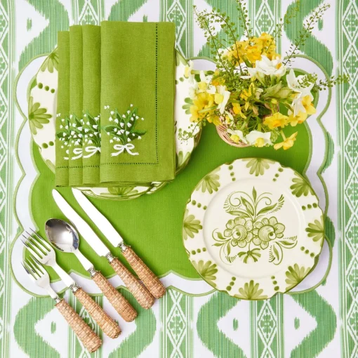Starter Plates | Crockery Sets<Mrs. Alice Seville Green Gardênia Starter Plates (Set of 4)