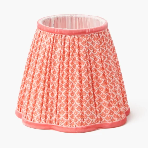 Rechargeable Table Lamps<Mrs. Alice Short Bamboo Rechargeable Lamp with Coral Lotus Shade (18cm)