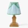 Rechargeable Table Lamps<Mrs. Alice Short Corinthian Square Rechargeable Lamp with Soft Blue & Green Lotus Bow Shade (18cm)
