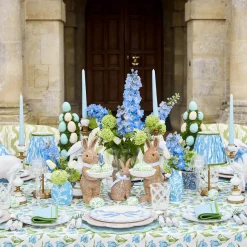 Rechargeable Table Lamps | Summer Lighting<Mrs. Alice Short Rechargeable Lamp with Blue & Green Ikat Shade (18cm)