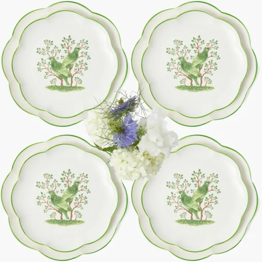 Summer Crockery | Crockery Sets<Mrs. Alice Singing Bird Dinner & Starter Plates (Set of 8)