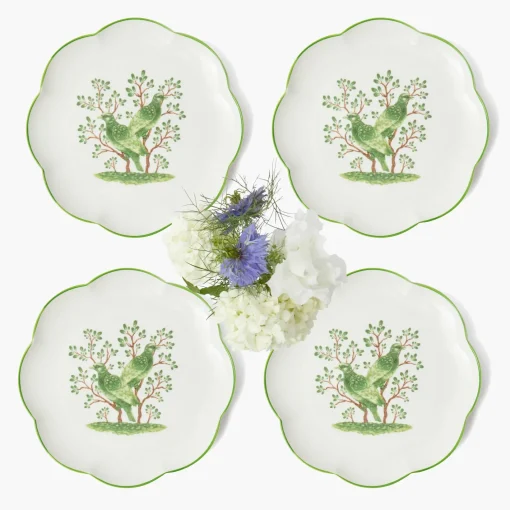 Summer Crockery | Starter Plates<Mrs. Alice Singing Bird Starter Plates (Set of 4)