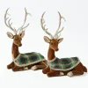 Christmas Decorations<Mrs. Alice Sitting Tartan Flocked Deer (Pair)