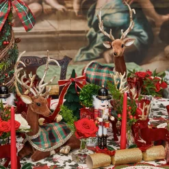 Christmas Decorations<Mrs. Alice Sitting Tartan Flocked Deer (Pair)