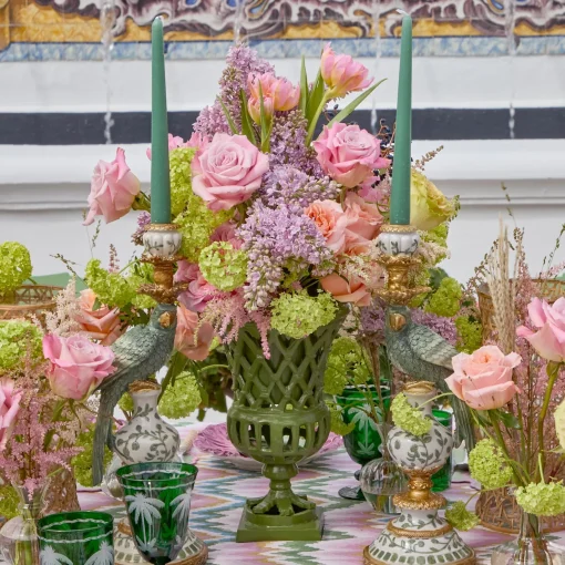 Vases | Vases & Planters<Mrs. Alice Small Adelaide Green Lattice Urn Vase