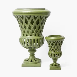 Vases | Vases & Planters<Mrs. Alice Small Adelaide Green Lattice Urn Vase