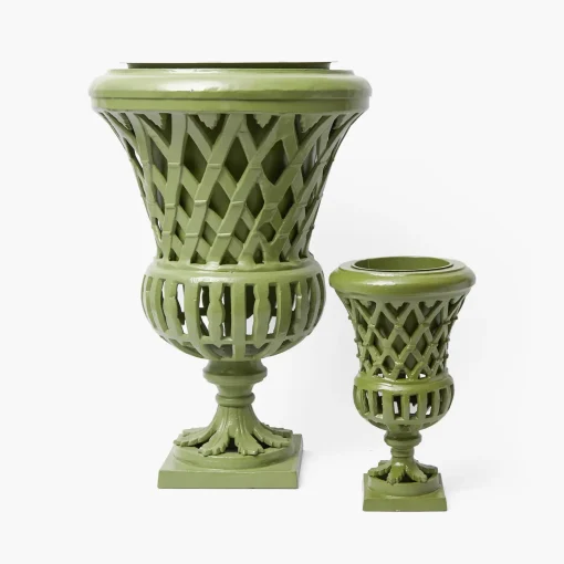 Vases | Vases & Planters<Mrs. Alice Small Adelaide Green Lattice Urn Vase