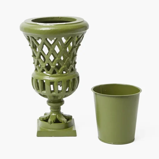 Vases | Vases & Planters<Mrs. Alice Small Adelaide Green Lattice Urn Vase